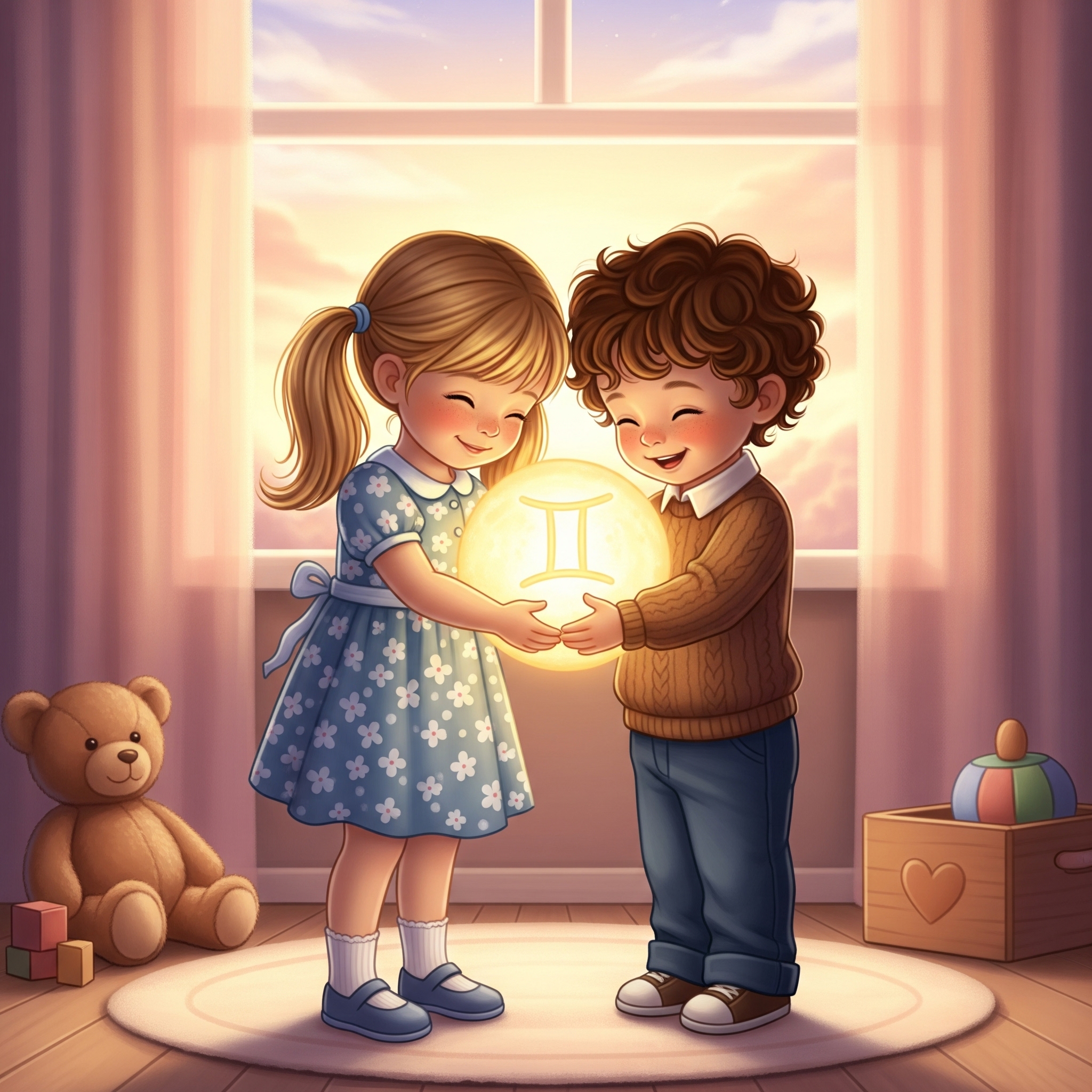 Sara and Tom hug their new friend Gemini